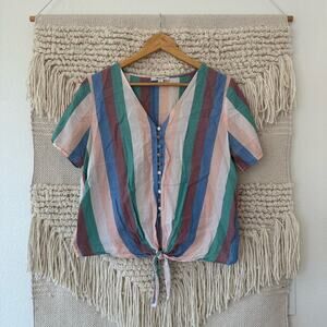 Madewell Novel Tie-Front Button Top